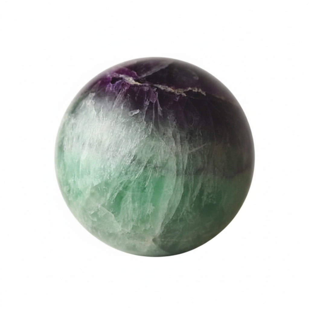 Große Fluorit Kugel – Dekoratives Highlight in Grün & Lila CrystalScents