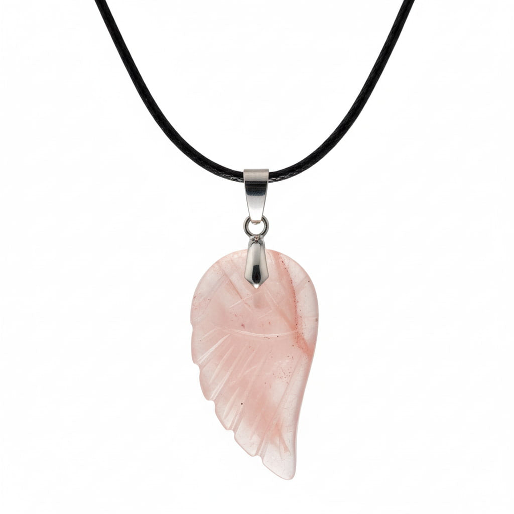 Feuerquarz Halskette - Flügel Anhänger CrystalScents