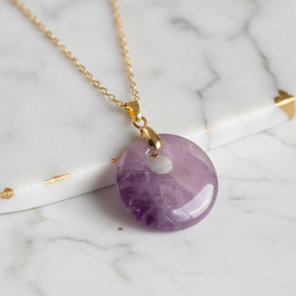 Amethyst Halskette - Rundes Design CrystalScents