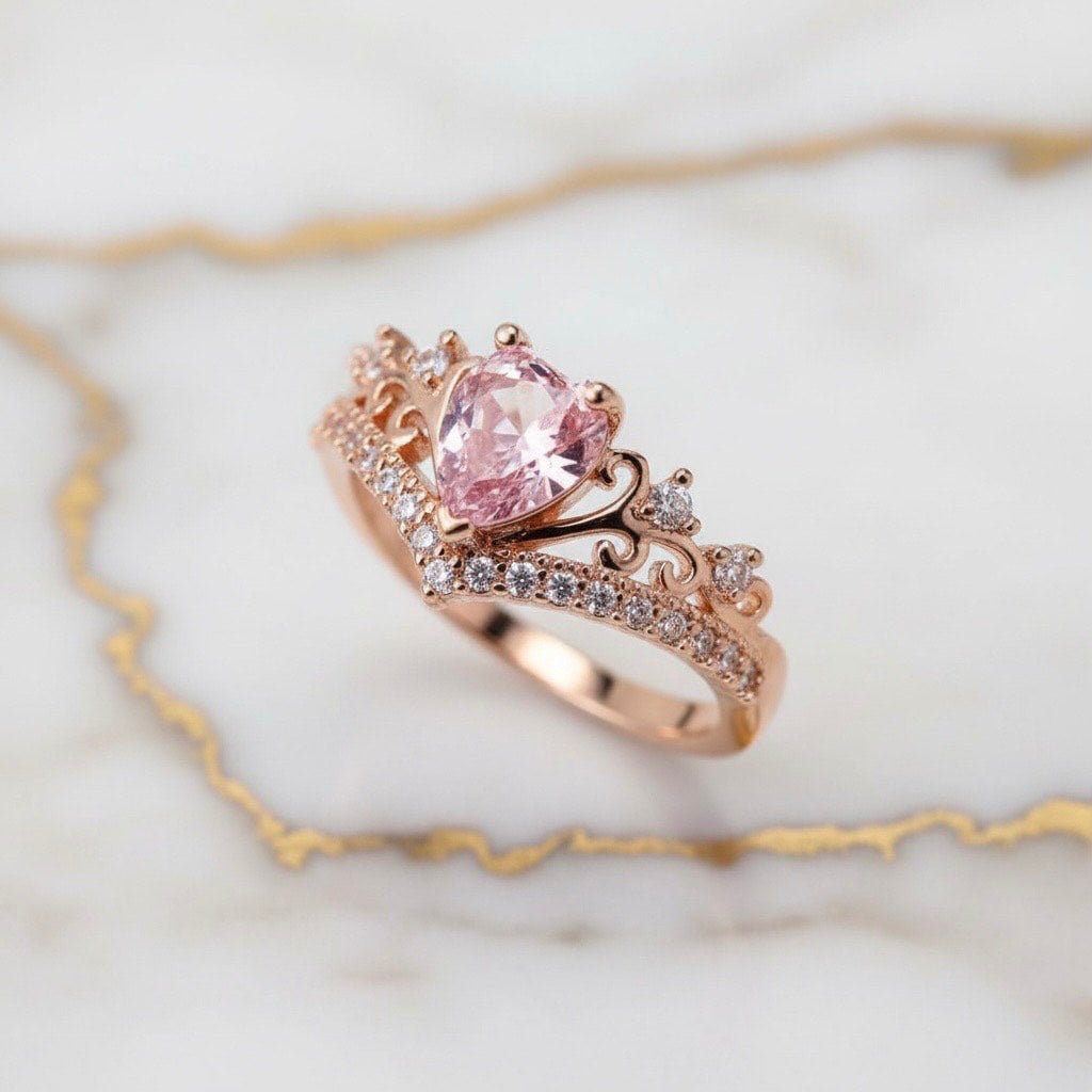 Ring Diadem – Rosafarbenes Funkeln für charmante Eleganz CrystalScents