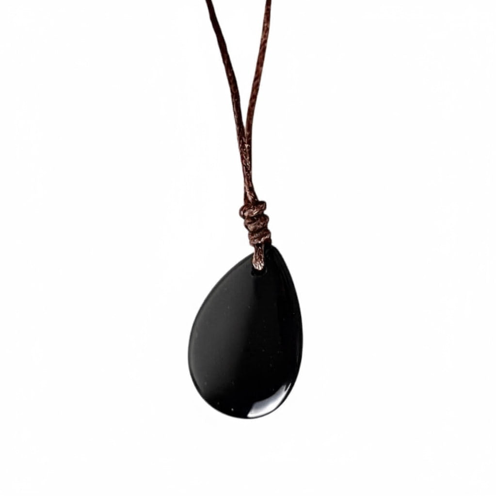 Obsidian Halskette - Tropfenförmiger Anhänger CrystalScents