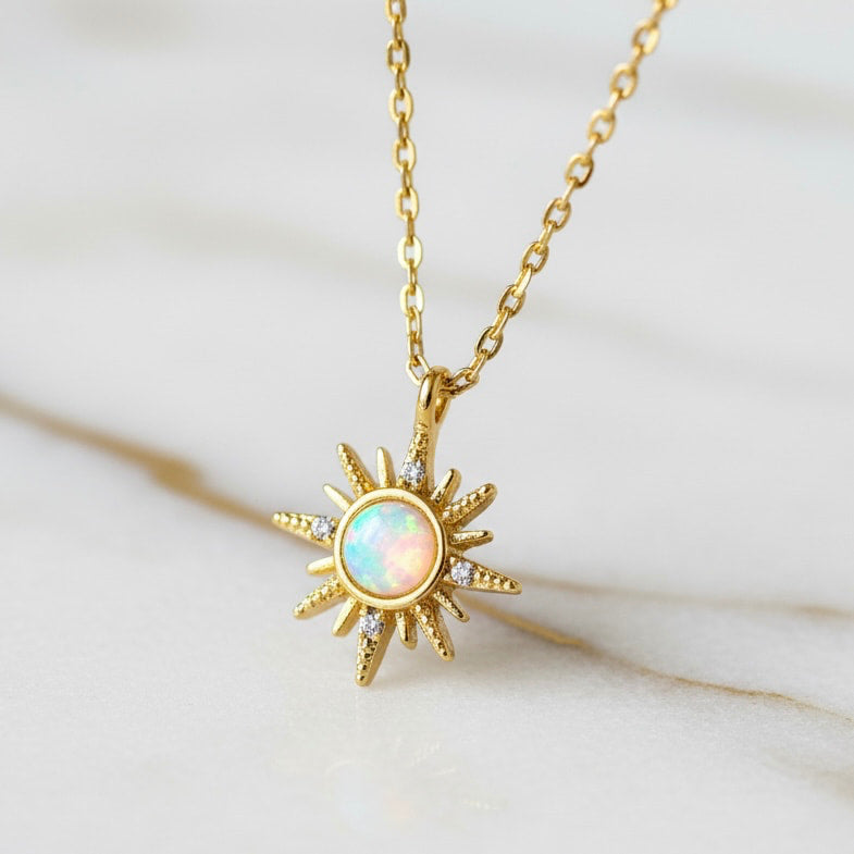 Opal Halskette - Sonnenanhänger CrystalScents