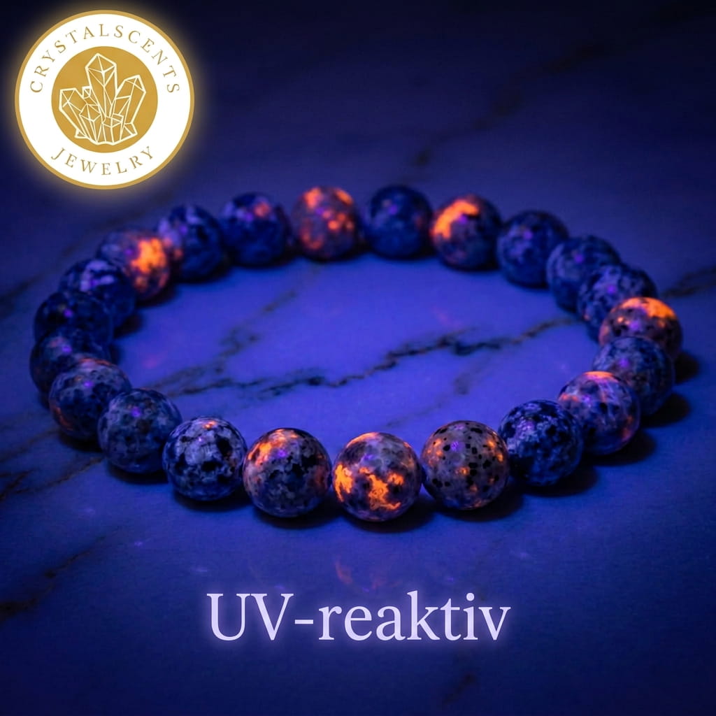 Flammenstein Yooperlite Kugelarmband – Mystisches Leuchten