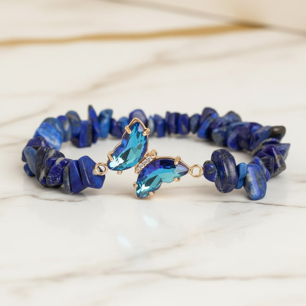 Lapislazuli Splitterarmband - Schmetterling CrystalScents