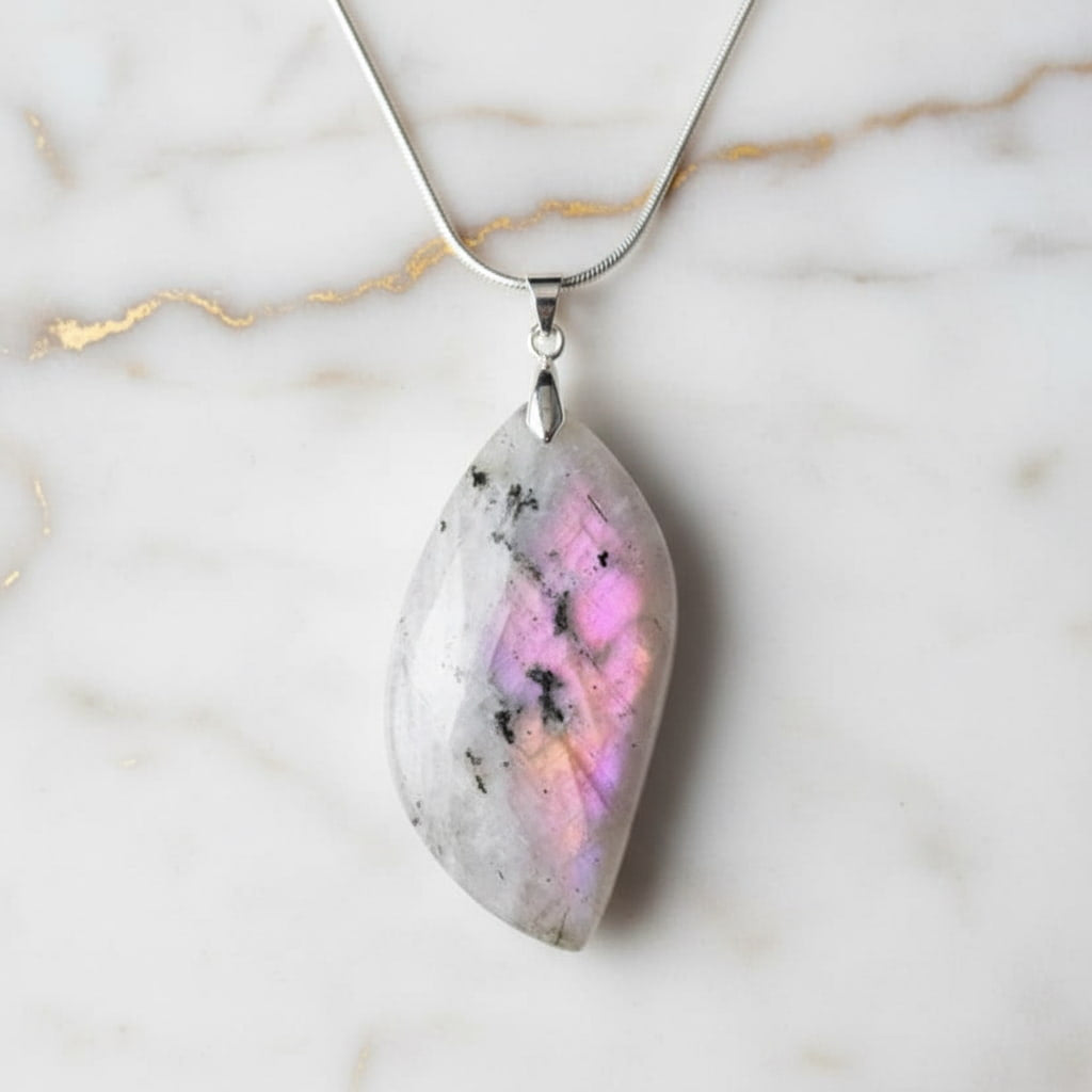 Labradorit Halskette – Sunset Flammenanhänger JETZT sichern CrystalScents