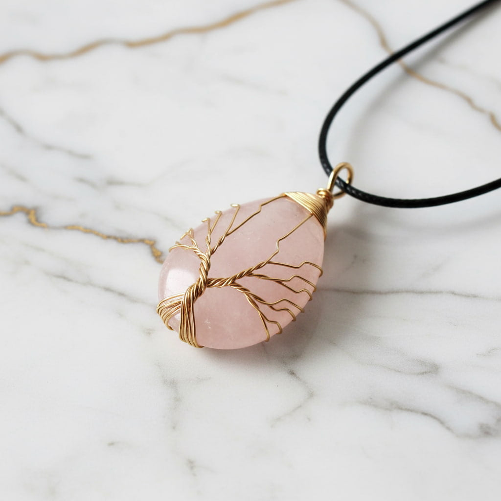 Rosenquarz Halskette – Sanfte Harmonie