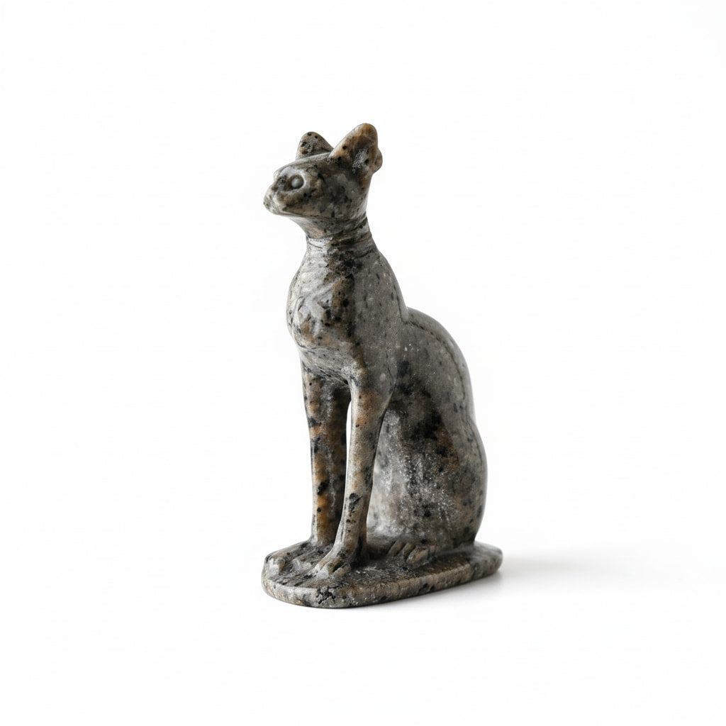 Flammenstein Katze - Skulptur mit UV-Reaktion CrystalScents