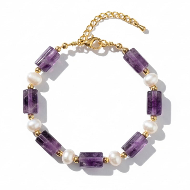 Amethyst Armband - Perlen & Naturstein