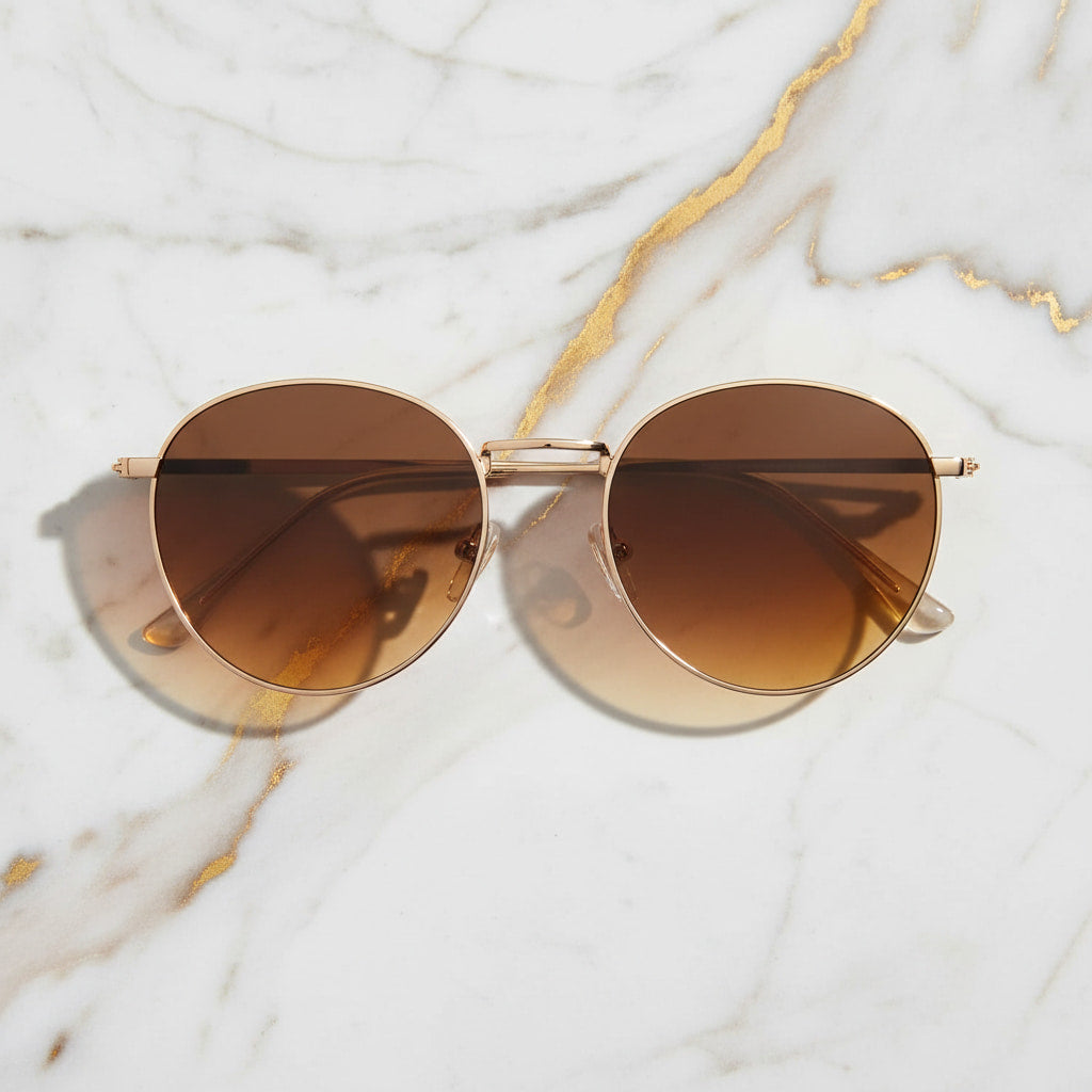 Sonnenbrille in Gold mit braunem Verlauf CrystalScents