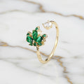 Ring offen mit grünem Ahornblatt CrystalScents