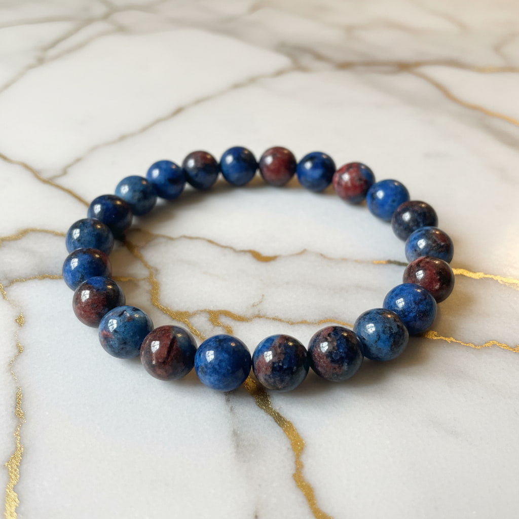 Phönix Lapislazuli Kugelarmband 8 mm – Naturstein Armband CrystalScents