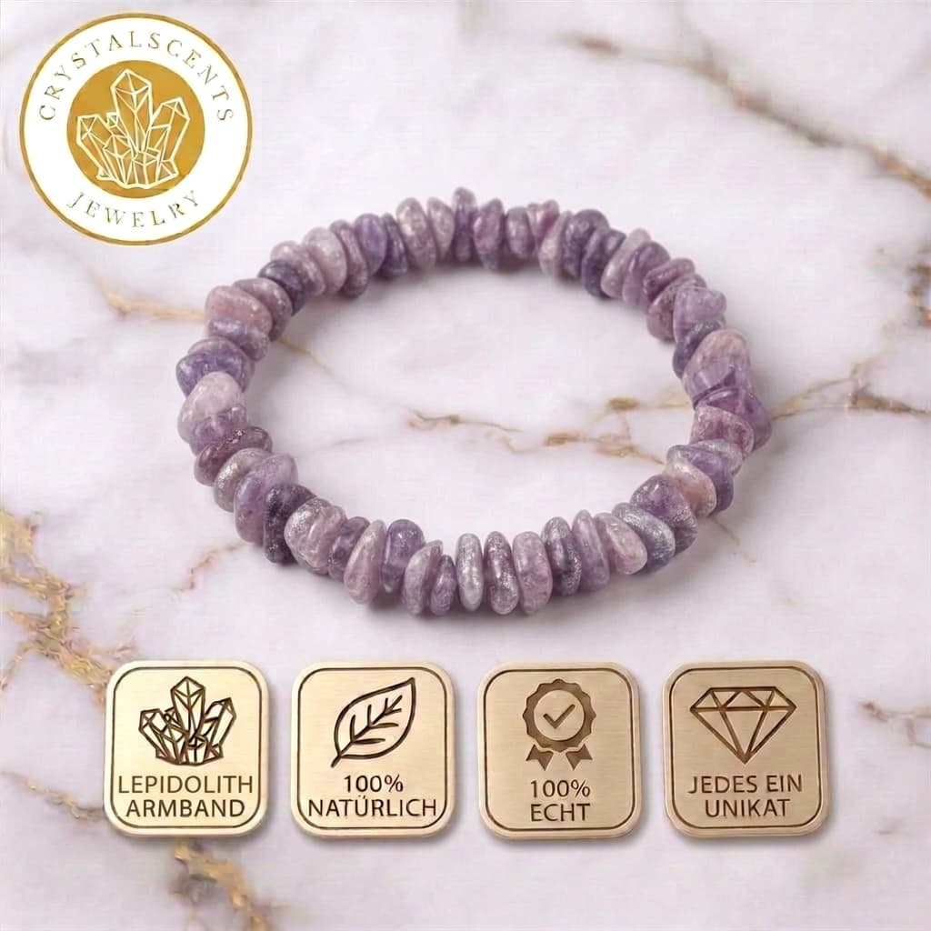 Lepidolith Splitterarmband – Balance, Gelassenheit & Geschenk