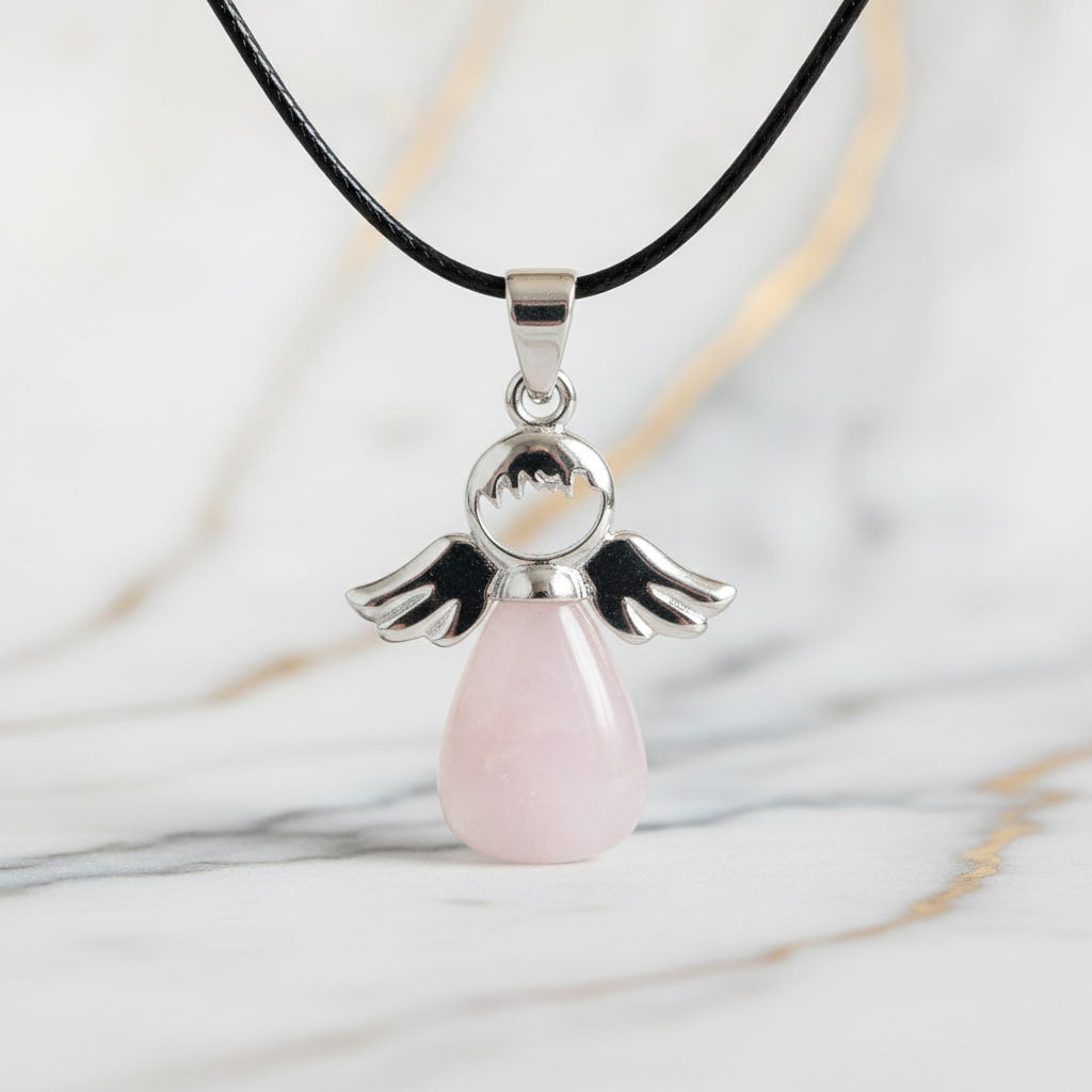 Rosenquarz Halskette - Schutzengel CrystalScents
