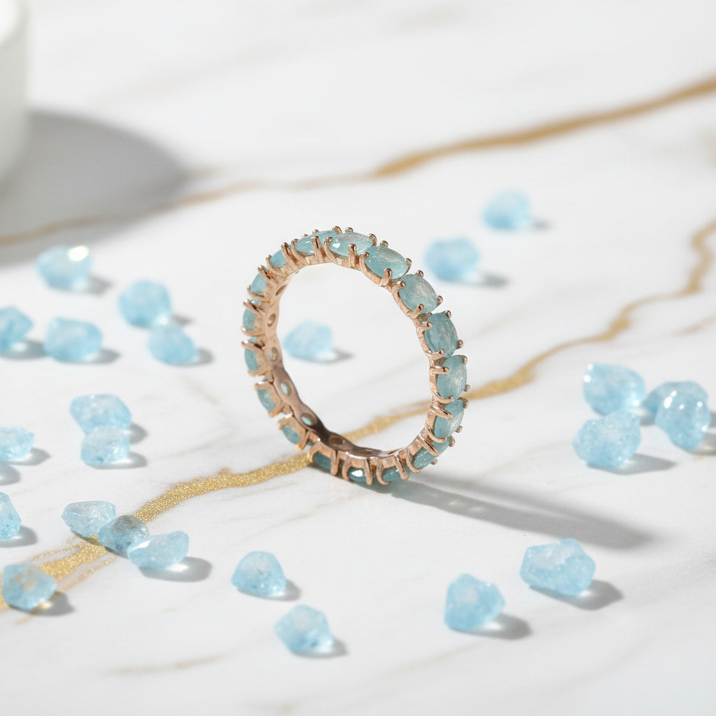 Ring – Funkelnder blauer Bandring CrystalScents