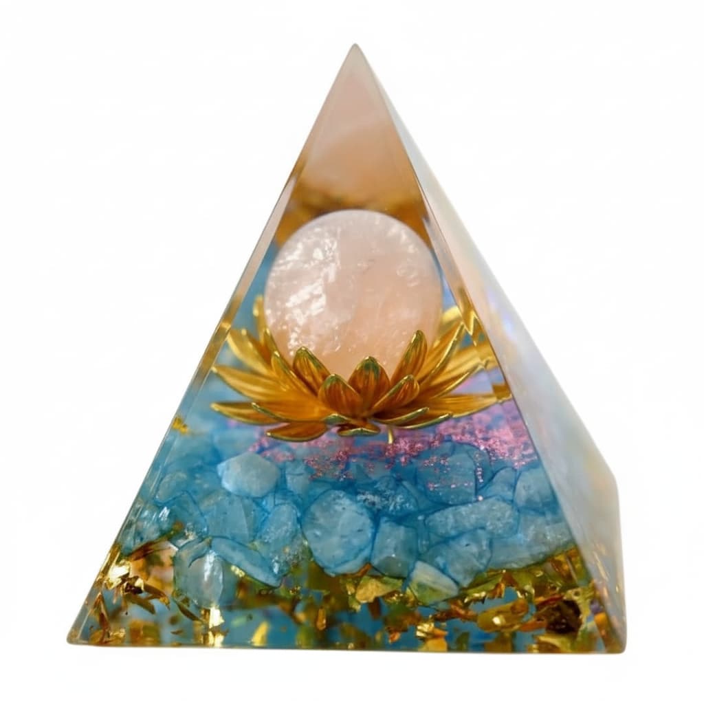 Orgonit Pyramide - Rainbow Blume des Lebens CrystalScents
