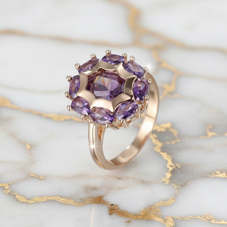 Ring mit auffälligem lila Funkeln CrystalScents