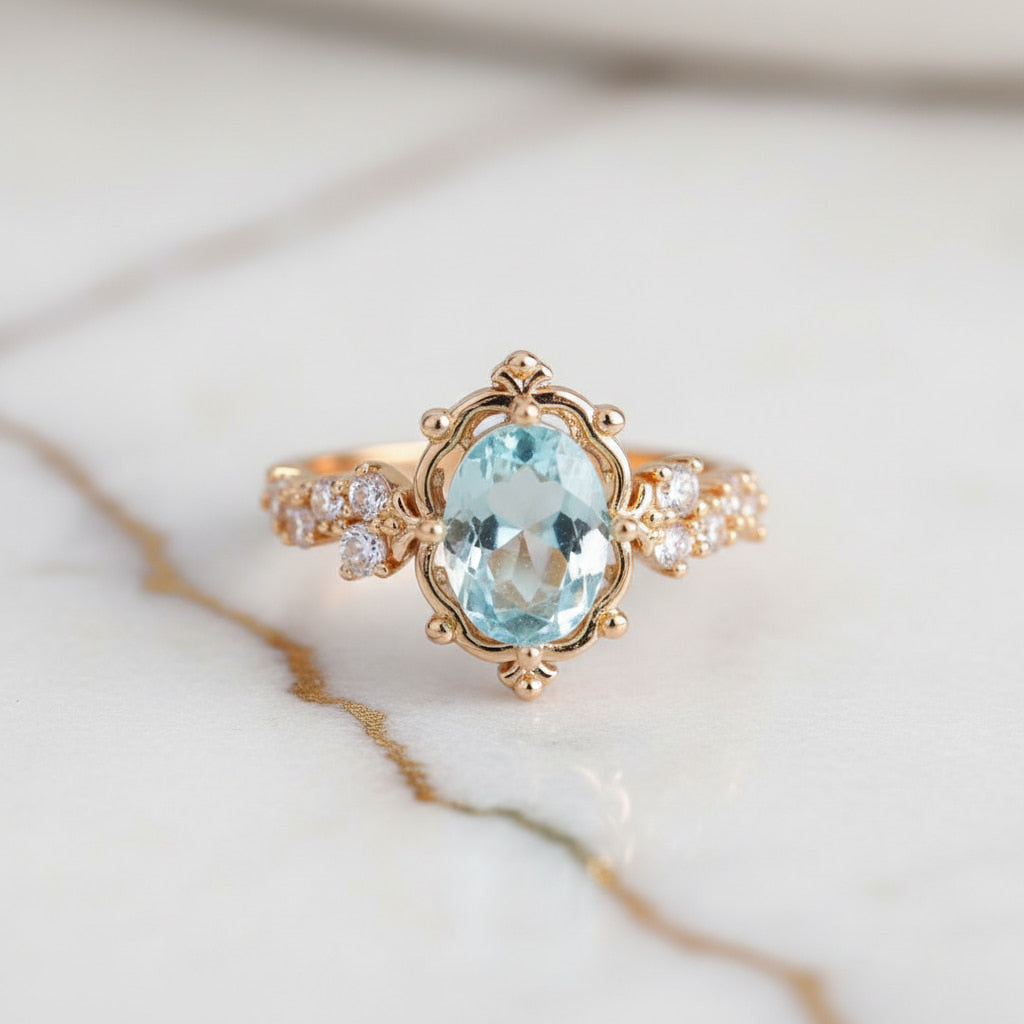 Ring gold mit hellblauem Highlight CrystalScents