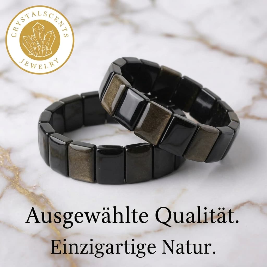 Gold Obsidian – Breites Armband mit magischem Schimmer