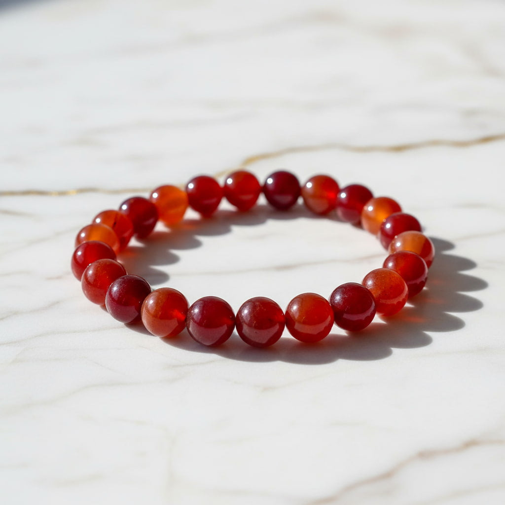 Karneol Kugelarmband – Lebensfreude & innere Stärke CrystalScents