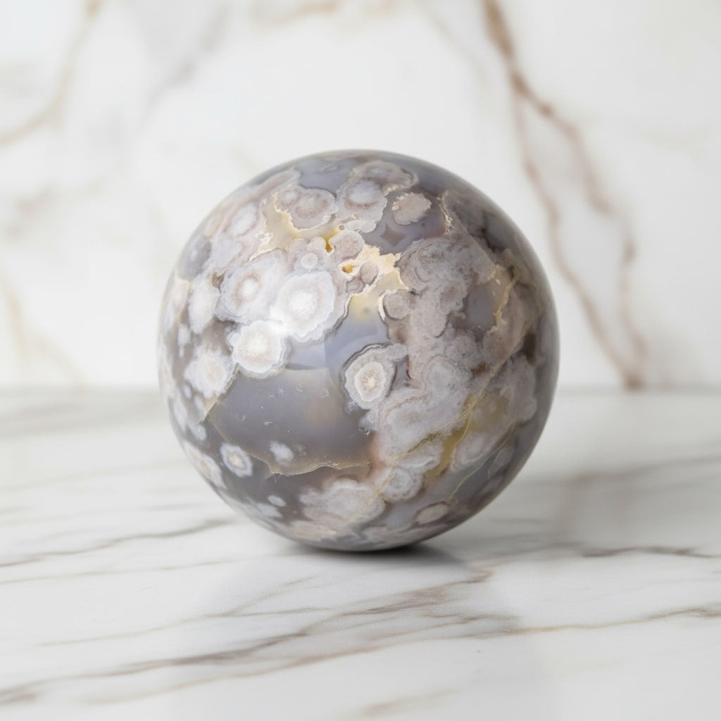 Kirschblüten Achat Kugel – Frühlingszauber