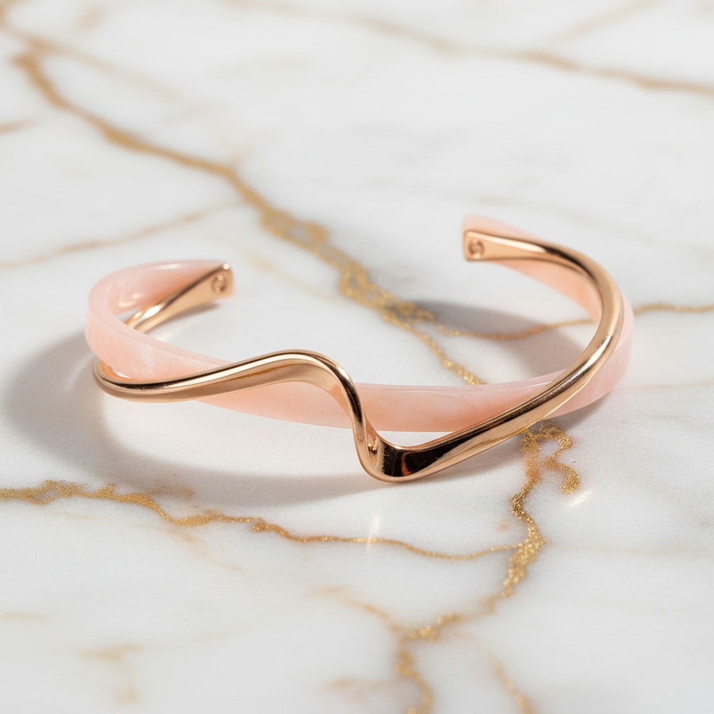 Armband - Kunstperle in Rosa mit Gold CrystalScents