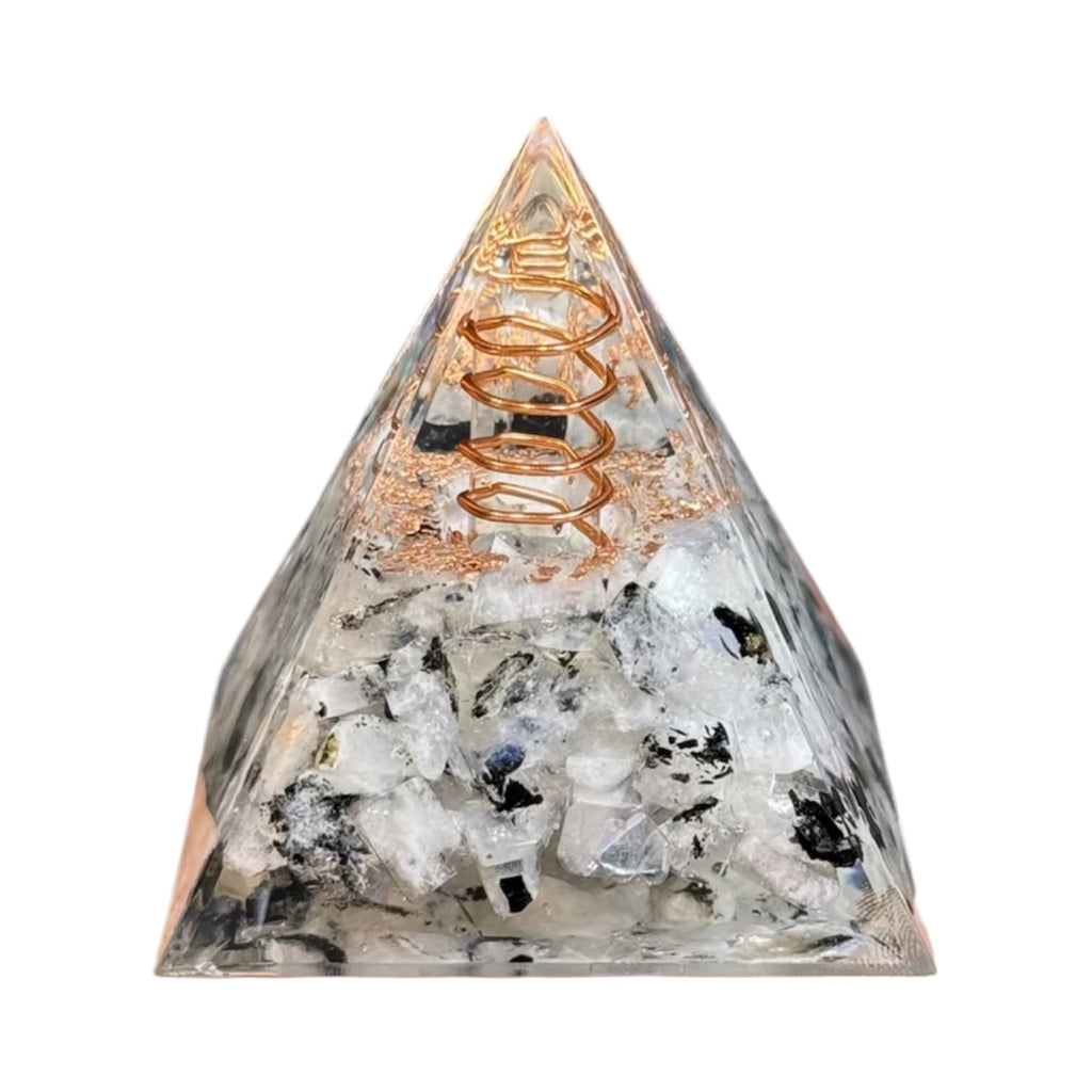 Mondstein Orgonit Pyramide - Schimmerndes Highlights CrystalScents