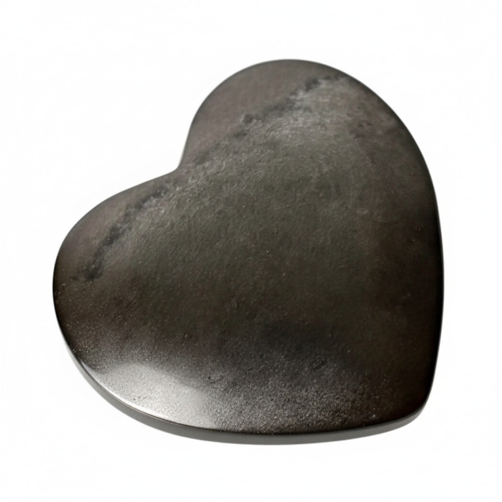 Silber Obsidian Herz – Schimmerndes Naturstück CrystalScents