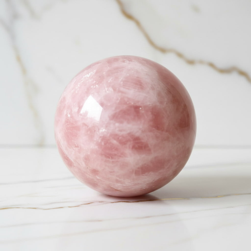 Große Rosenquarz Kugel – Gelassenheit & Geborgenheit CrystalScents