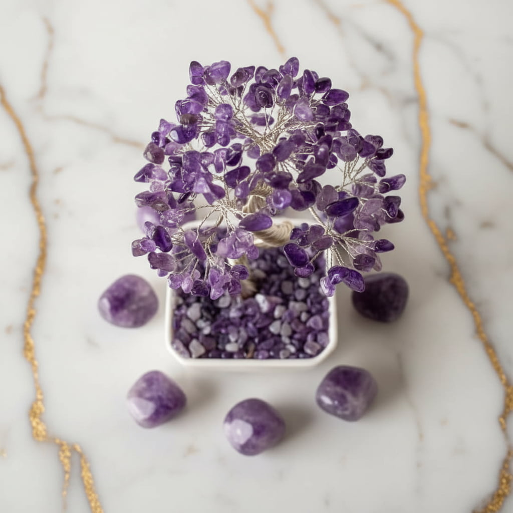 Amethyst Baum in Keramik – Harmonie & Balance CrystalScents