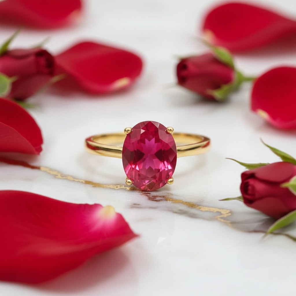 Rubin Ring in Gold – Zeitlose Leuchtkraft in kräftigem Rot CrystalScents
