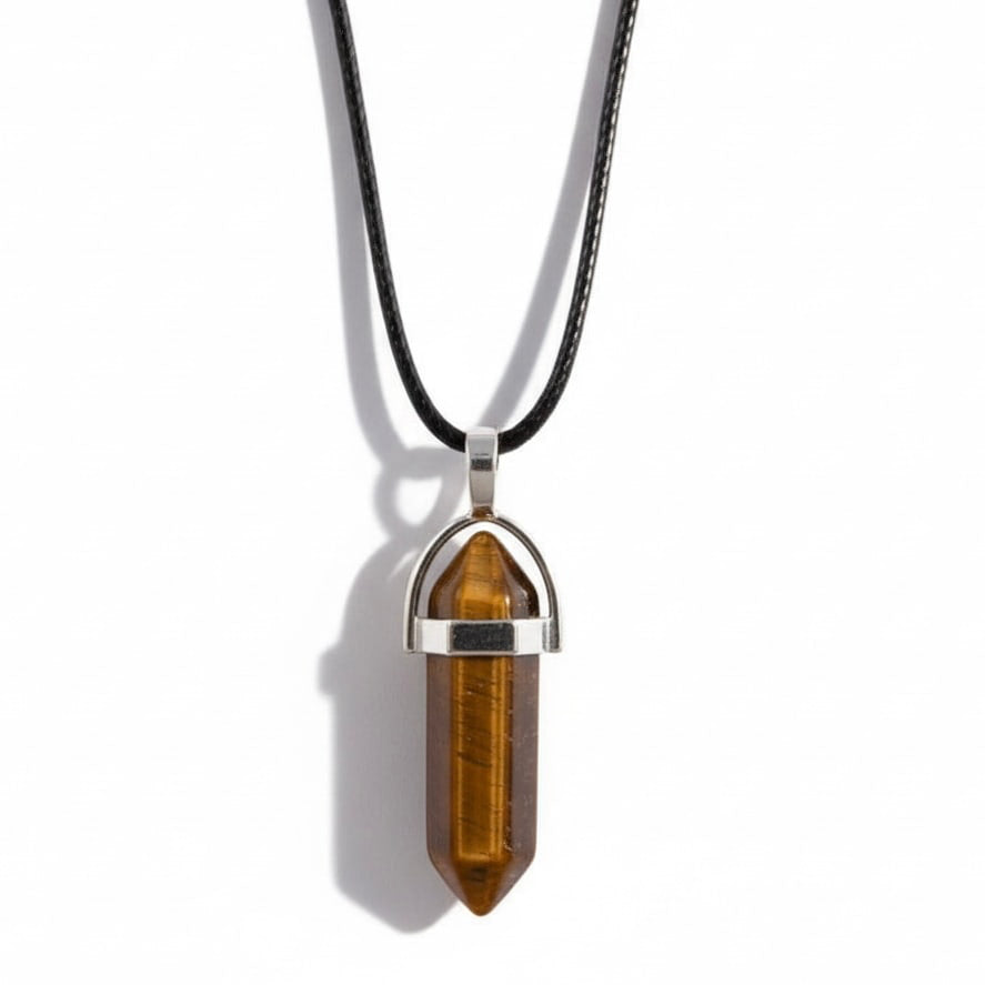 Tigerauge Halskette - Doppelender CrystalScents