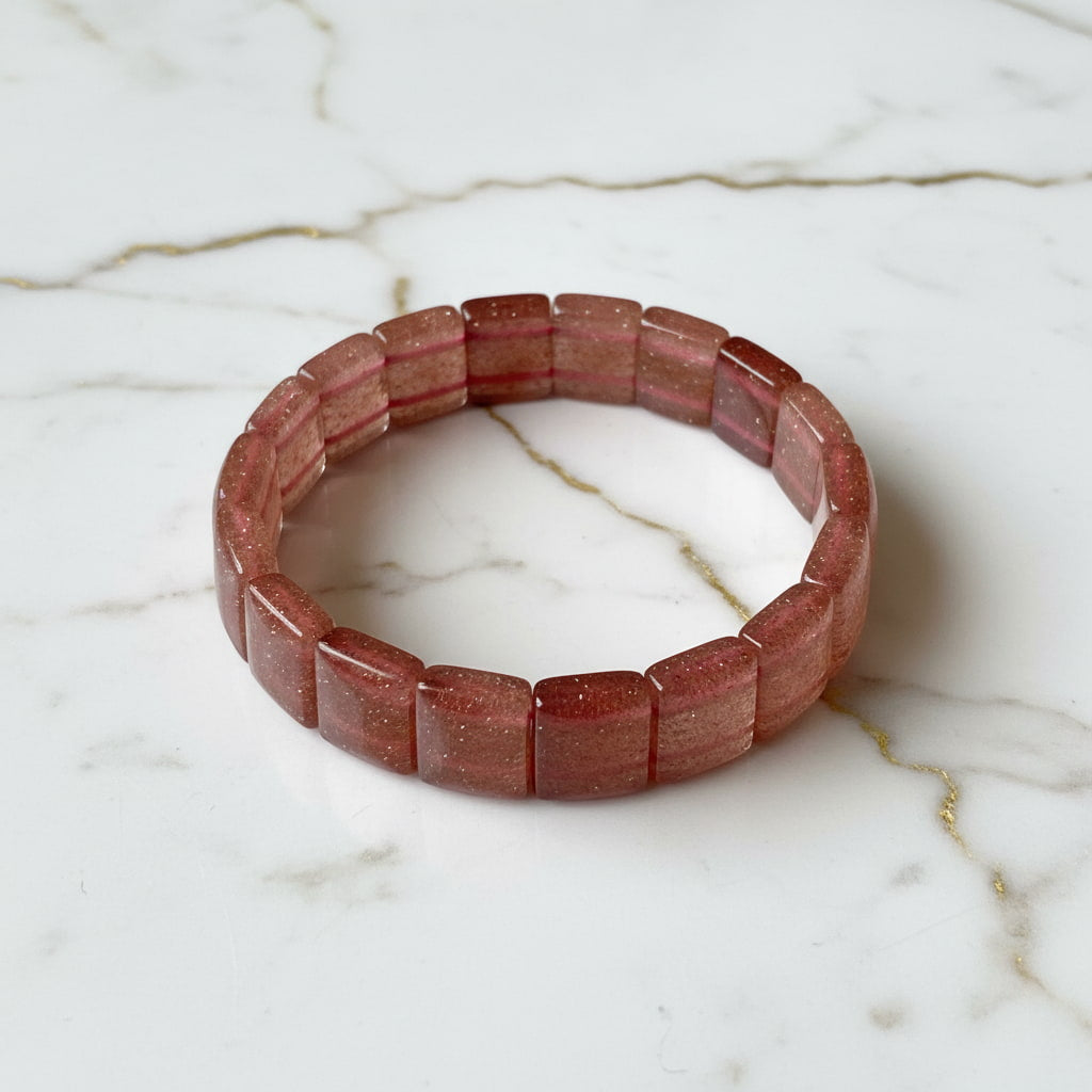 Erdbeerquarz Armband - Herzensfreude & Wohlbefinden CrystalScents