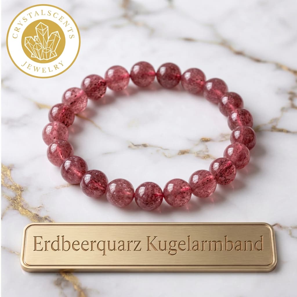 Erdbeerquarz Kugelarmband – Optimismus & Freude