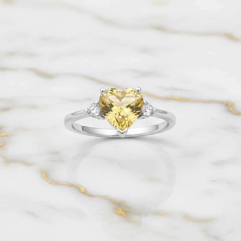 Citrin Ring - Strahlendes Herz CrystalScents
