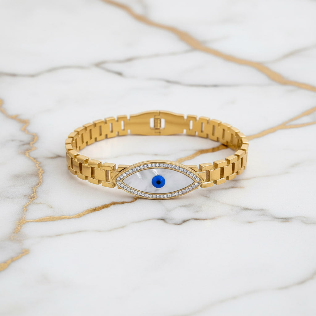 Armband „schützendes Auge“ - Perlmutt in Gold CrystalScents