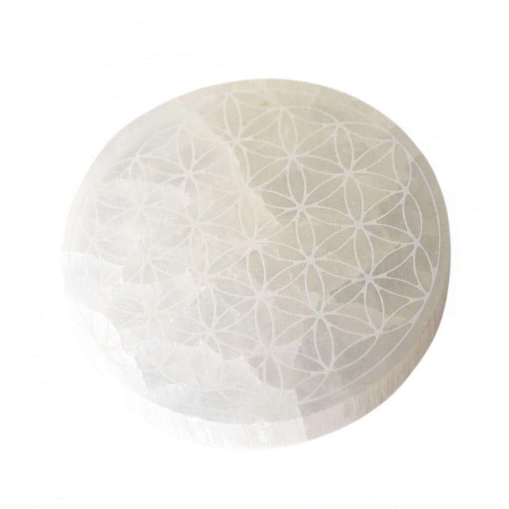 Selenit Scheibe mit Lebensblume – JETZT sichern CrystalScents