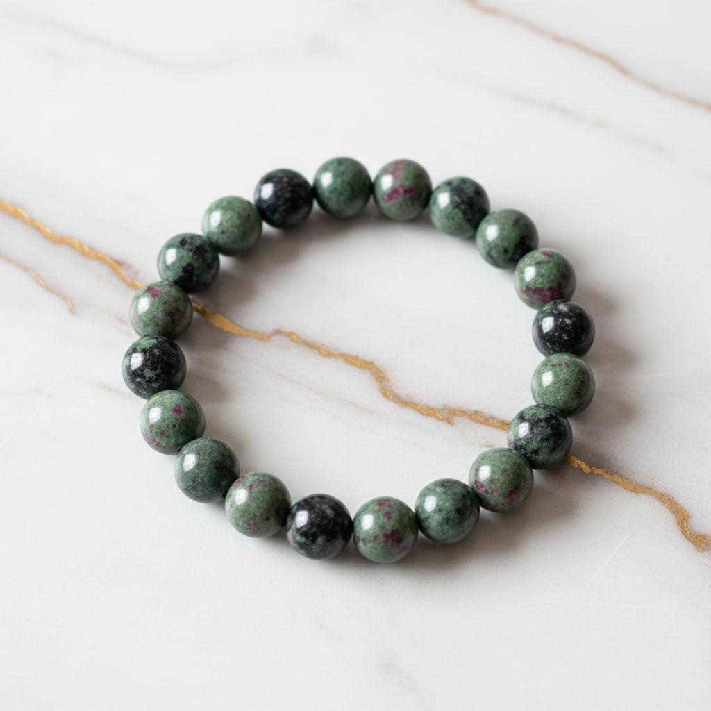 Rubin Zoisit Kugelarmband – Energie & Gelassenheit CrystalScents