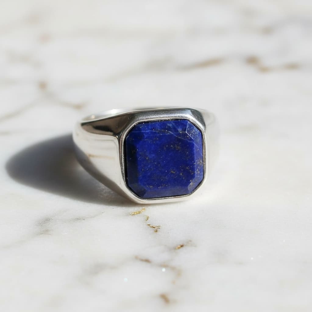 Lapislazuli Ring – quadratischer Edelstein für klare Akzente CrystalScents