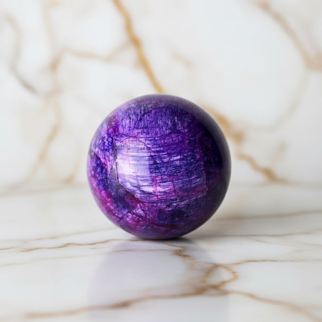 Lila Mondstein Kugel – Mystisches Kristalljuwel CrystalScents