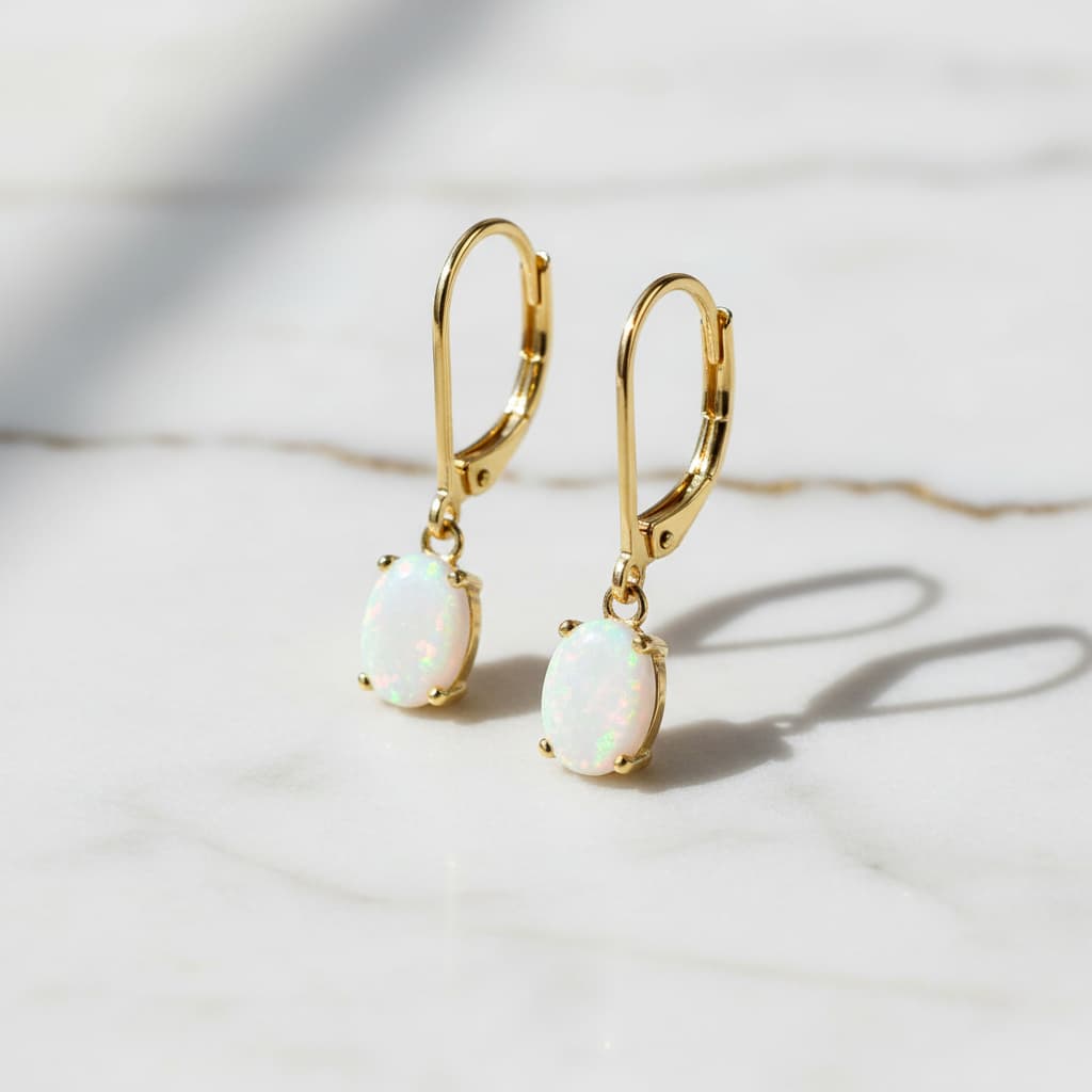 Opal Ohrringe Gold – Funkeln & Glänzen CrystalScents