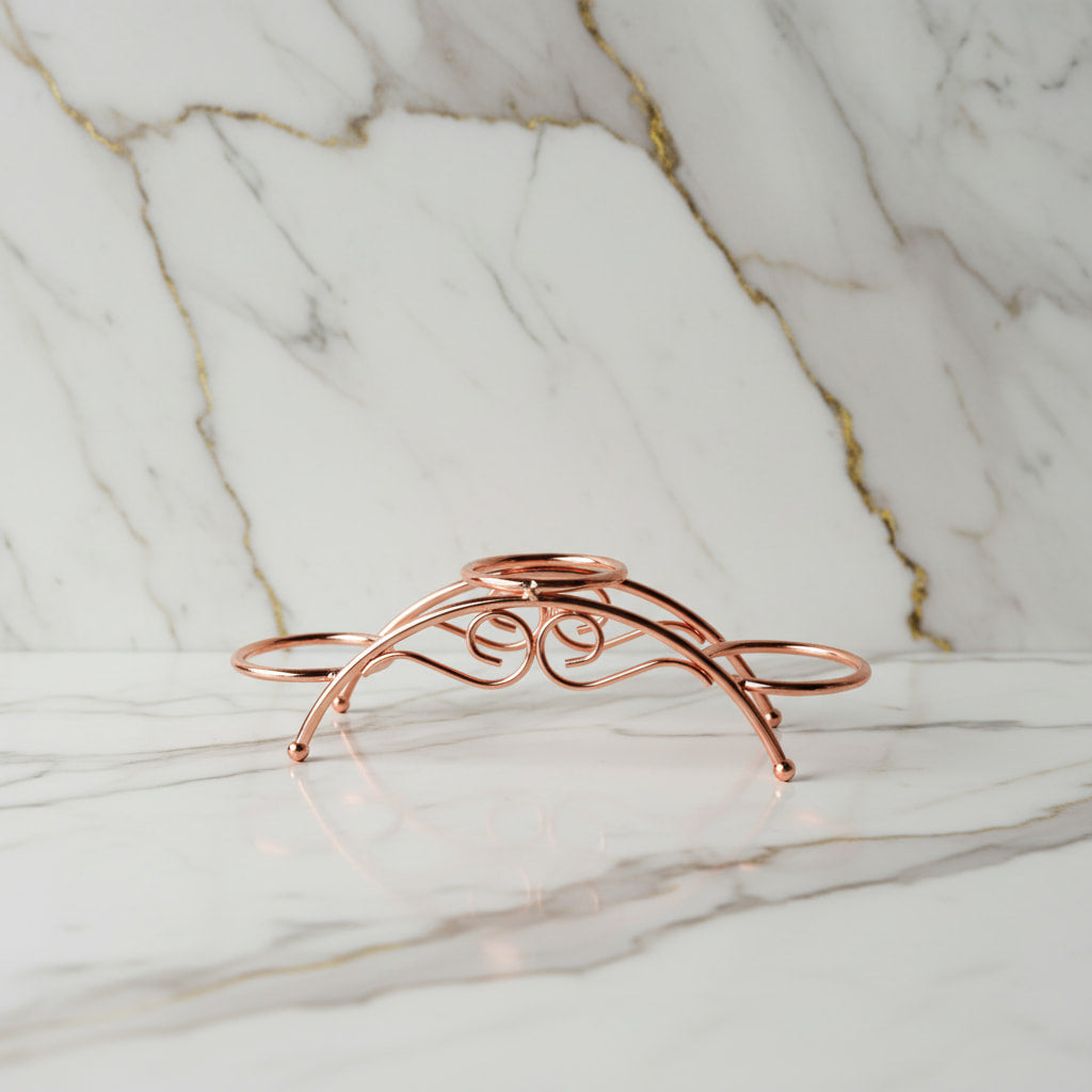 Kugelhalter Roségold – Eleganter Halter für 3 Kristallkugeln CrystalScents