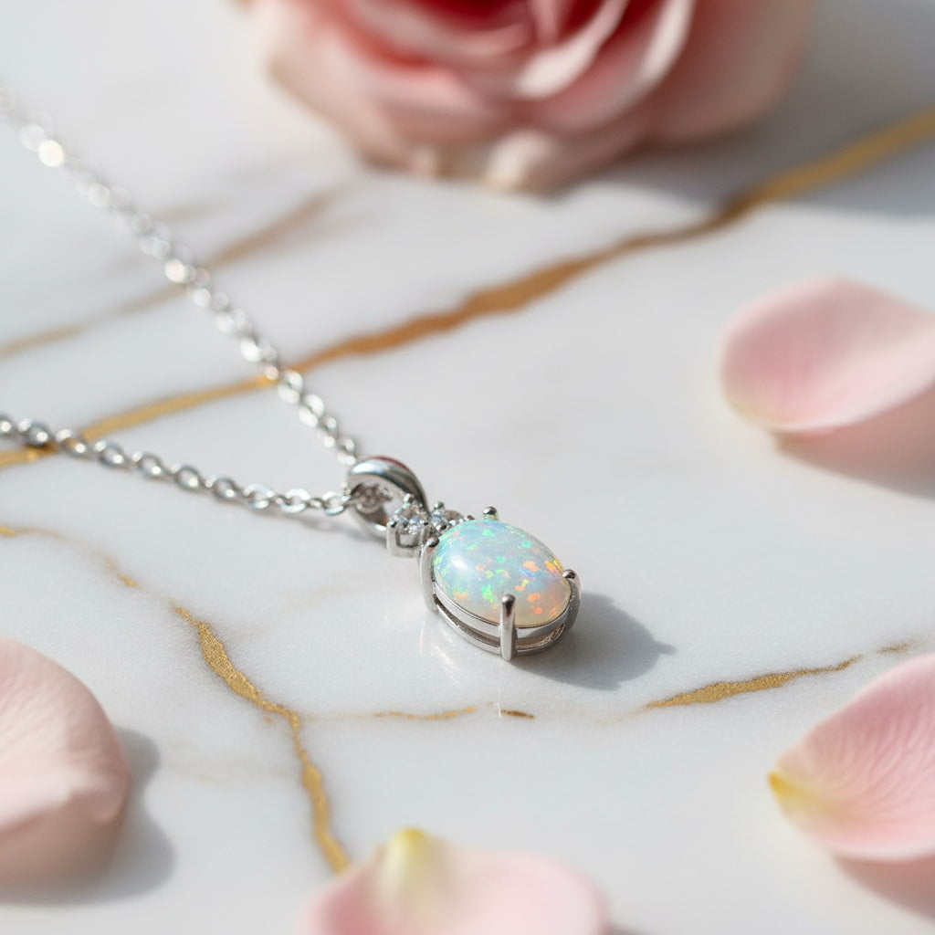 Opal Halskette - Eleganz & Inspiration CrystalScents