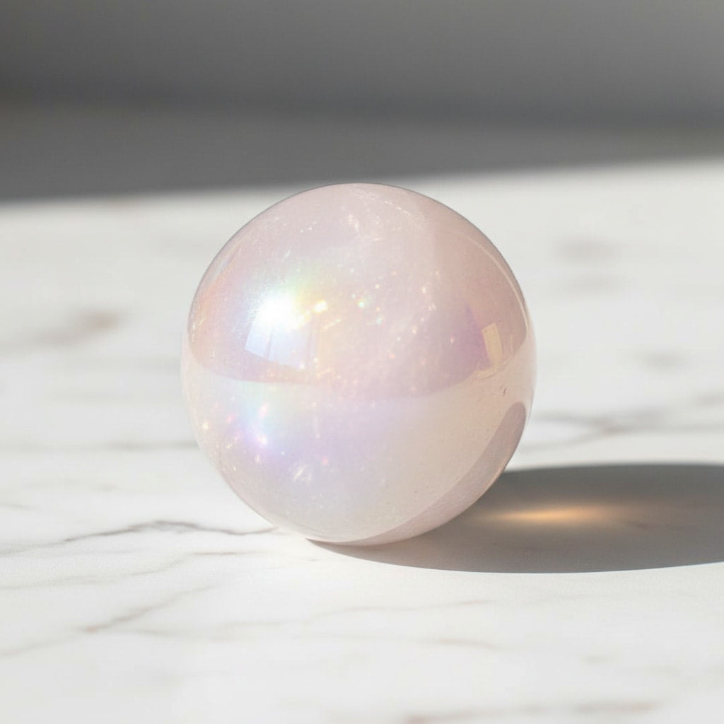 Rosenquarz Aura Kugel - Zauberhafte Begleiterin CrystalScents