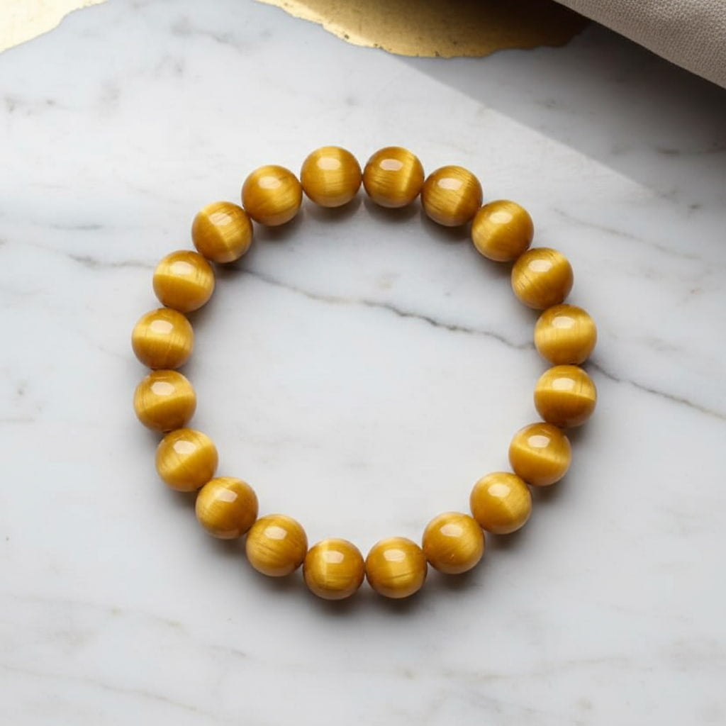 Tigerauge Kugelarmband - Gelbe Freude