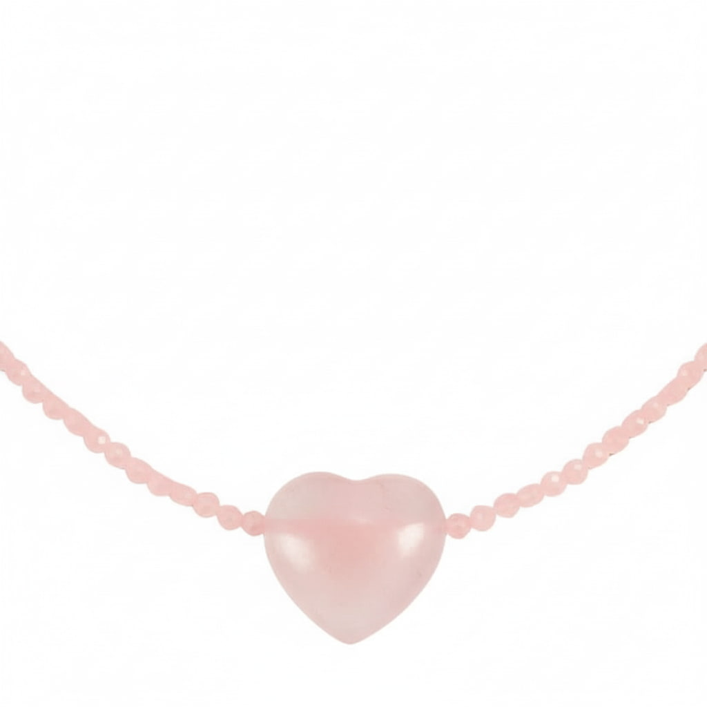 Rosenquarz Herz Halskette - Ruhe & Harmonie CrystalScents