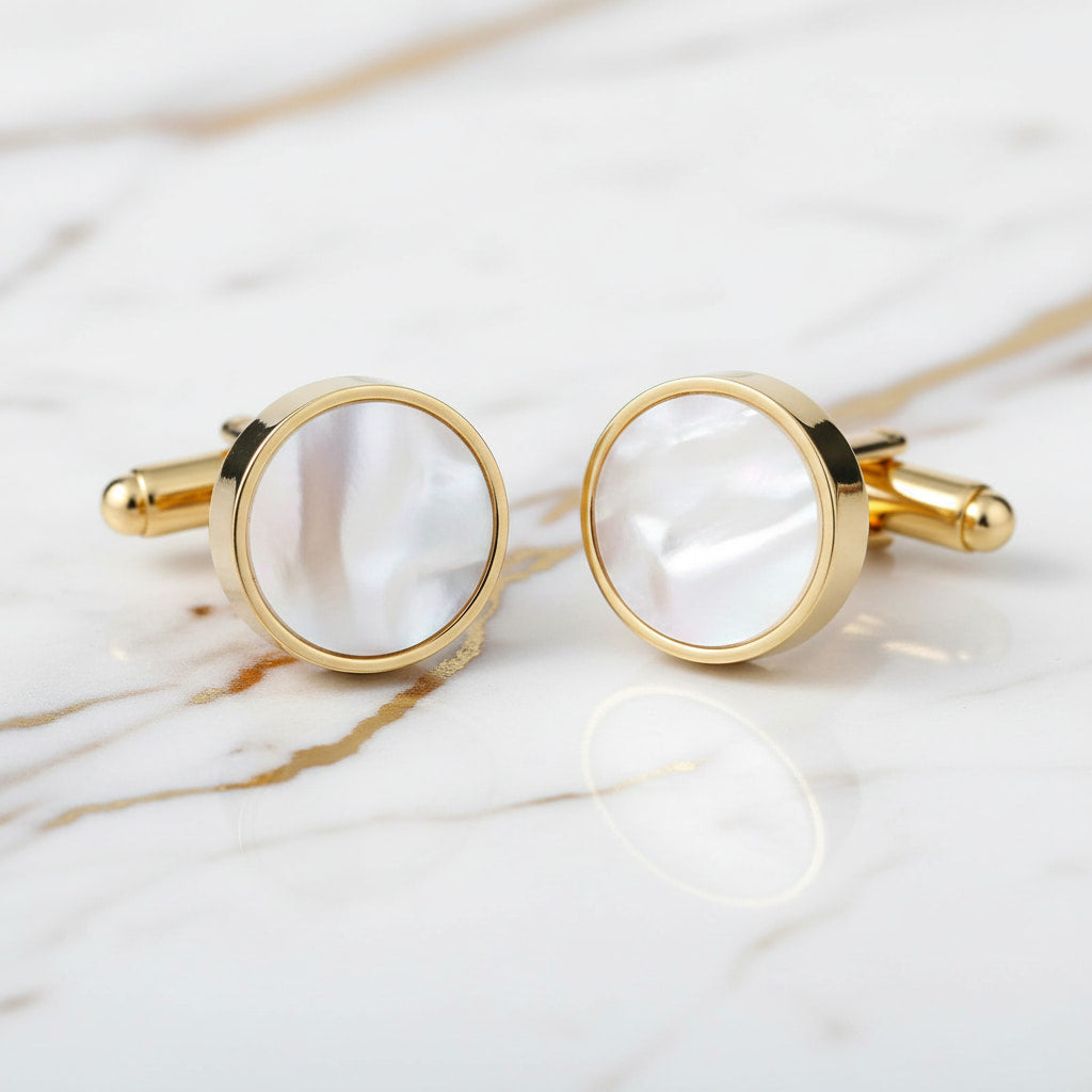 Manschettenknöpfe mit Perlmutt in Gold CrystalScents
