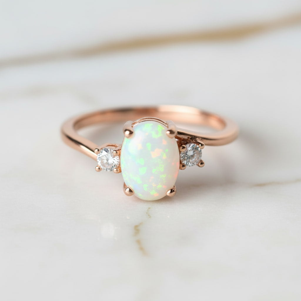 Opal Ring - Roségold & Filigran