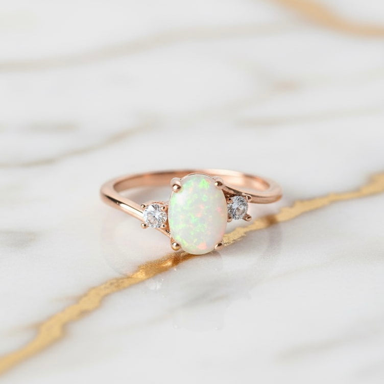 Opal Ring - Roségold & Filigran