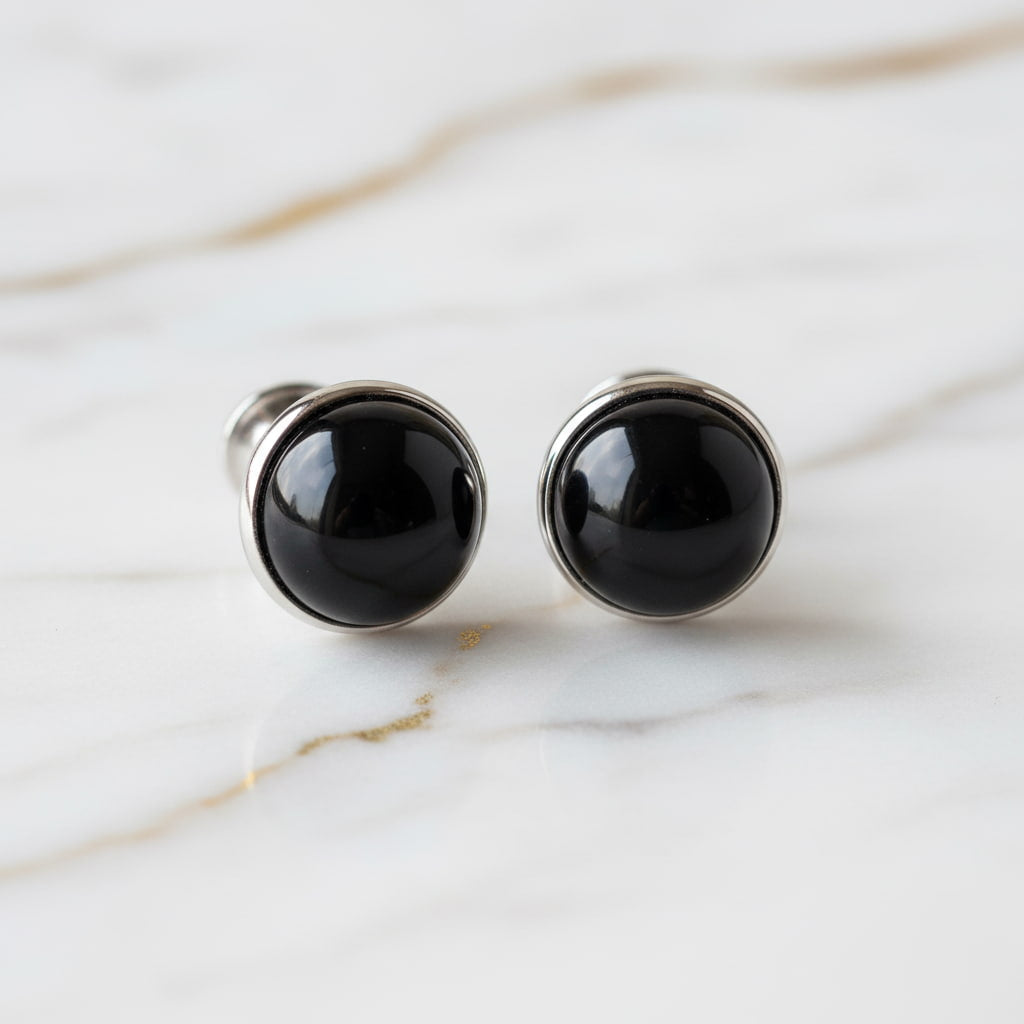 Obsidian Manschettenknöpfe - Stärke & Stabilität CrystalScents