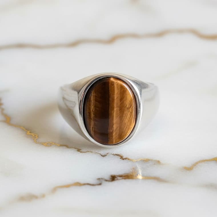 Tigerauge Ring - Kraft & Klarheit CrystalScents